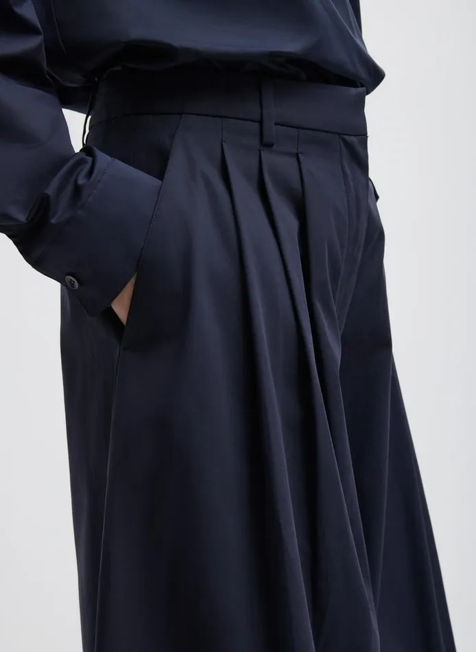 Pants and Shorts Women Tibi Bio Twill Triple Pleat Cropped Pant