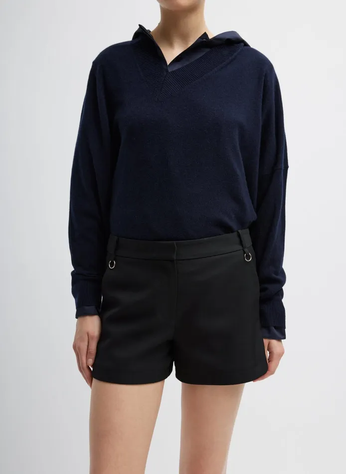 Pants and Shorts Women Tibi Grain De Poudre Convertible Pleated Short