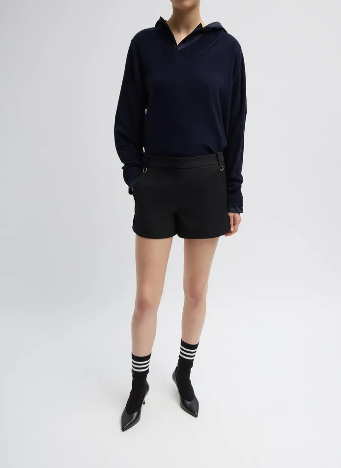 Pants and Shorts Women Tibi Grain De Poudre Convertible Pleated Short