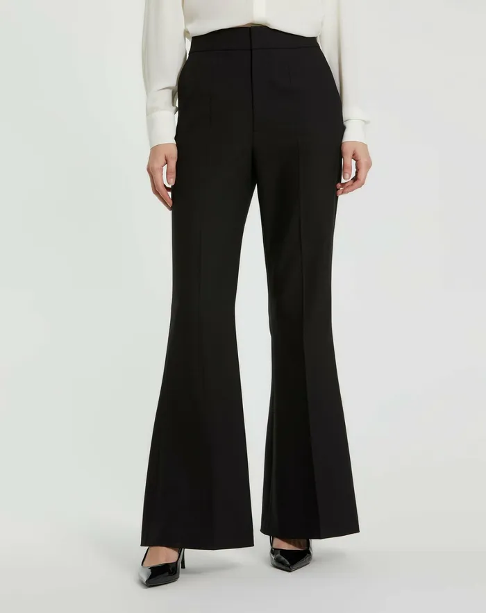 Pants Black Classic Crepe Flared Trouser Pant 8211 FINAL SALE Black 8211 Mac Duggal Women