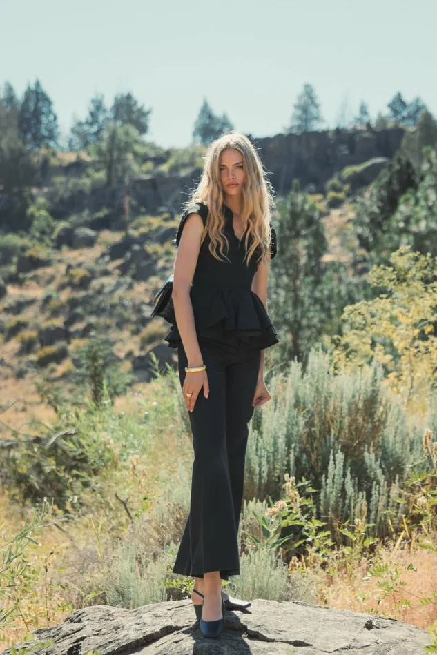 Pants Black Classic Crepe Flared Trouser Pant 8211 FINAL SALE Black 8211 Mac Duggal Women