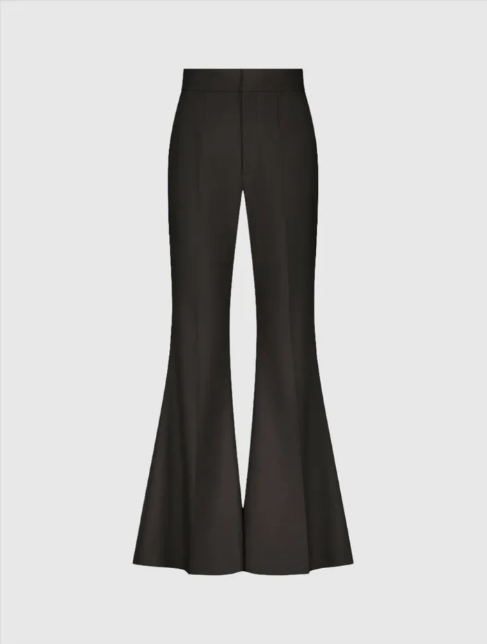 Pants Black Classic Crepe Flared Trouser Pant 8211 FINAL SALE Black 8211 Mac Duggal Women