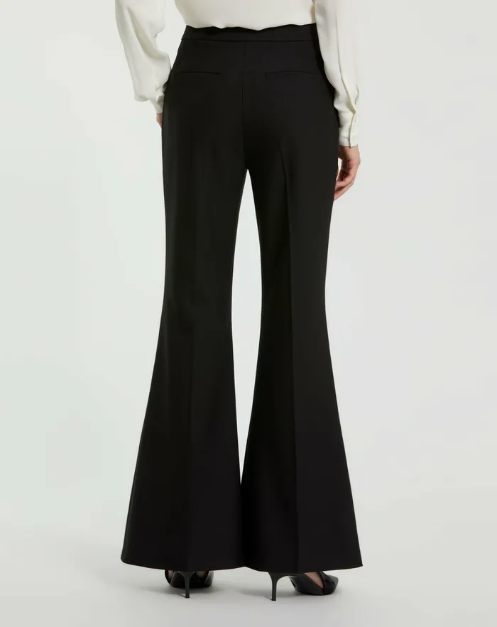 Pants Black Classic Crepe Flared Trouser Pant 8211 FINAL SALE Black 8211 Mac Duggal Women