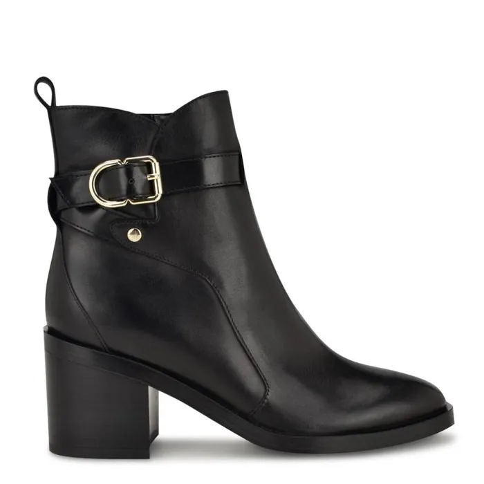 Papito Tailored Booties Black Leather Women Nine West Boots and Booties