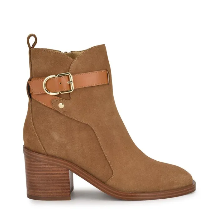 Papito Tailored Booties Natural Suede Women Nine West Boots and Booties