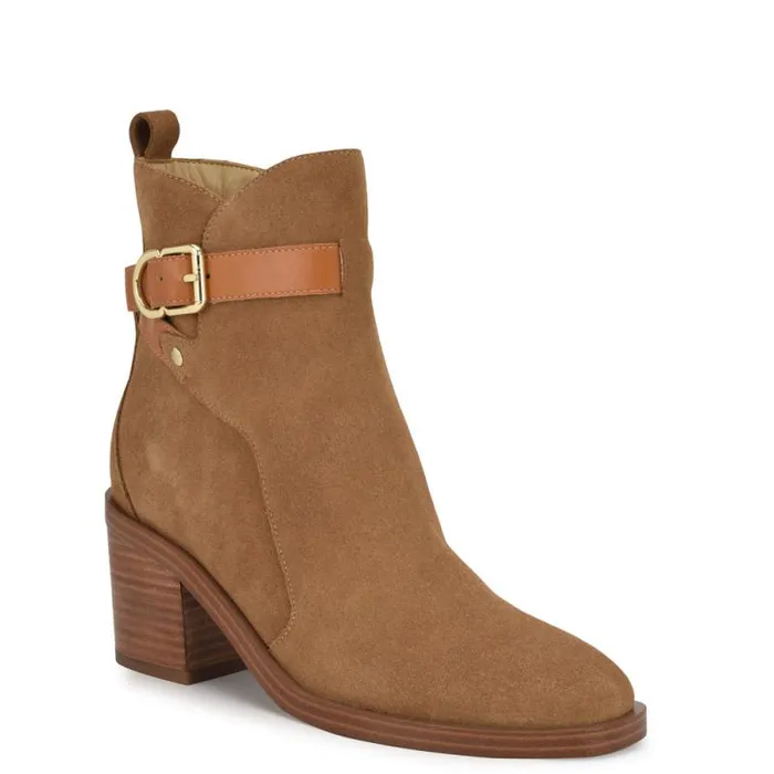Papito Tailored Booties Natural Suede Women Nine West Boots and Booties