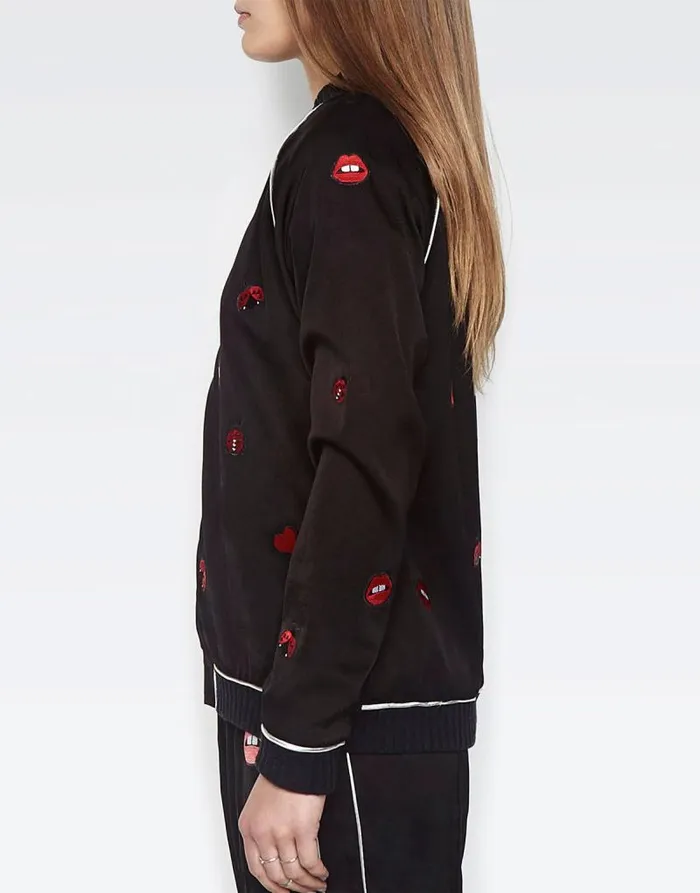 Paris Ladybug Love Kiss Black Women Lauren Moshi Jackets
