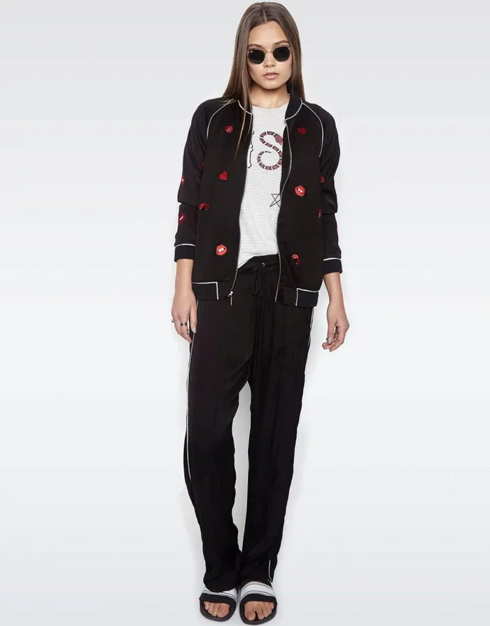 Paris Ladybug Love Kiss Black Women Lauren Moshi Jackets