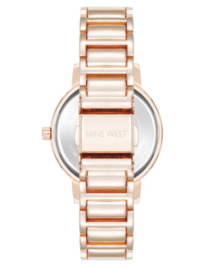 Patterned Dial Bracelet Watch Rose Gold Women Nine West Straps Patterned Dial Bracelet Watch Rose Gold Women Nine West Straps