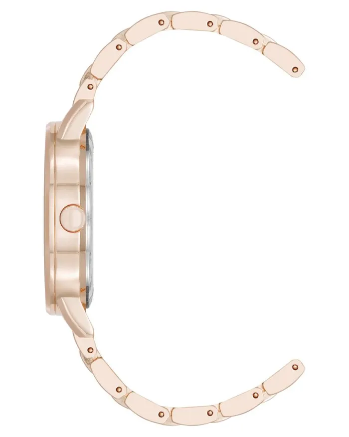 Patterned Dial Bracelet Watch Rose Gold Women Nine West Straps Patterned Dial Bracelet Watch Rose Gold Women Nine West Straps