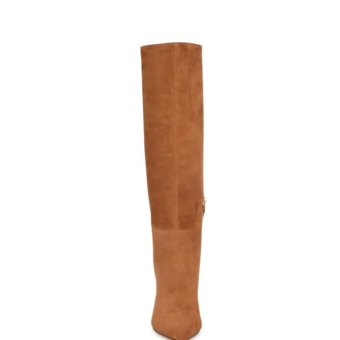 Peachey Heeled Boots Medium Brown Suede Women Nine West Boots and Booties Peachey Heeled Boots Medium Brown Suede Women Nine West Boots and Booties