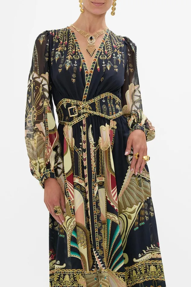 PEAKED WAISTBAND LONG DRESS THEY CALLED HER NEFERTARI They Called Her Nefertari Womens Camilla Dresses