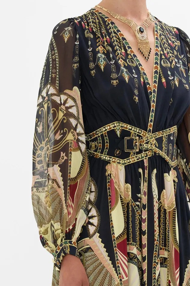 PEAKED WAISTBAND LONG DRESS THEY CALLED HER NEFERTARI They Called Her Nefertari Womens Camilla Dresses