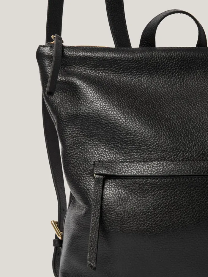 Pebble Leather Backpack Black Women Jigsaw Wallets and Card Holders
