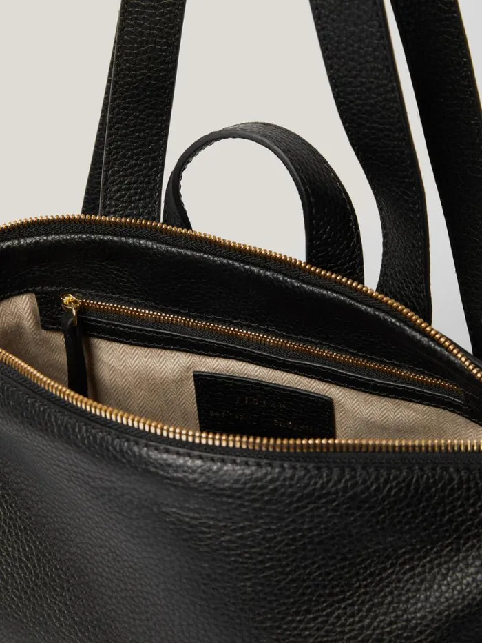Pebble Leather Backpack Black Women Jigsaw Wallets and Card Holders