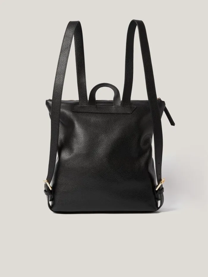 Pebble Leather Backpack Black Women Jigsaw Wallets and Card Holders