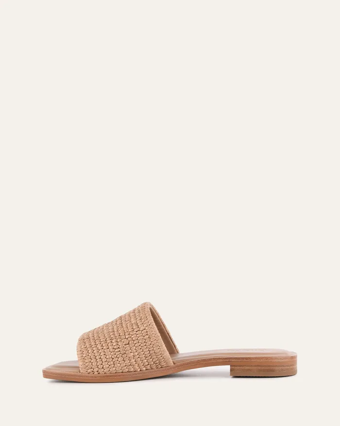 Picasso flat slide tan raffia Women SLIDES jomercer Picasso flat slide tan raffia Women SLIDES jomercer