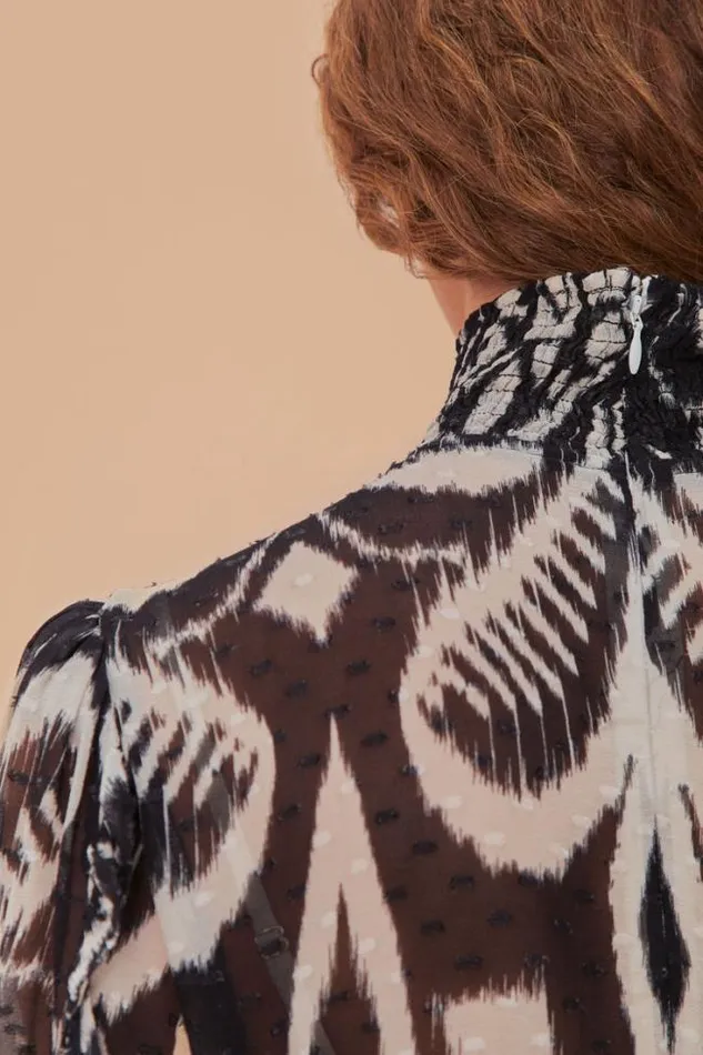 Pineapple Ikat Black Mini Dress Women FARM Rio Mini Dresses