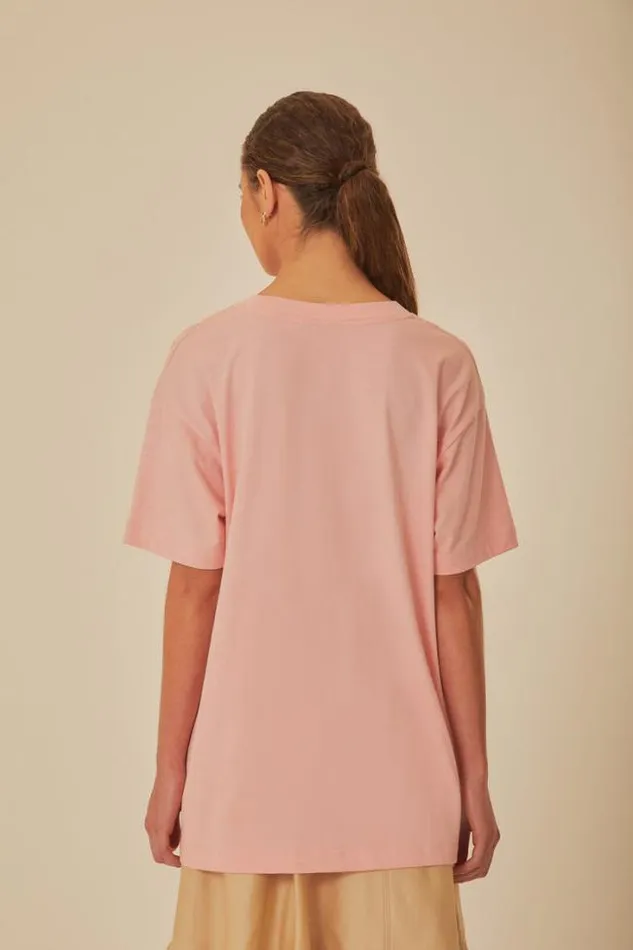 Pink Come To Rio Organic Cotton Relaxed TShirt Women FARM Rio Tshirts