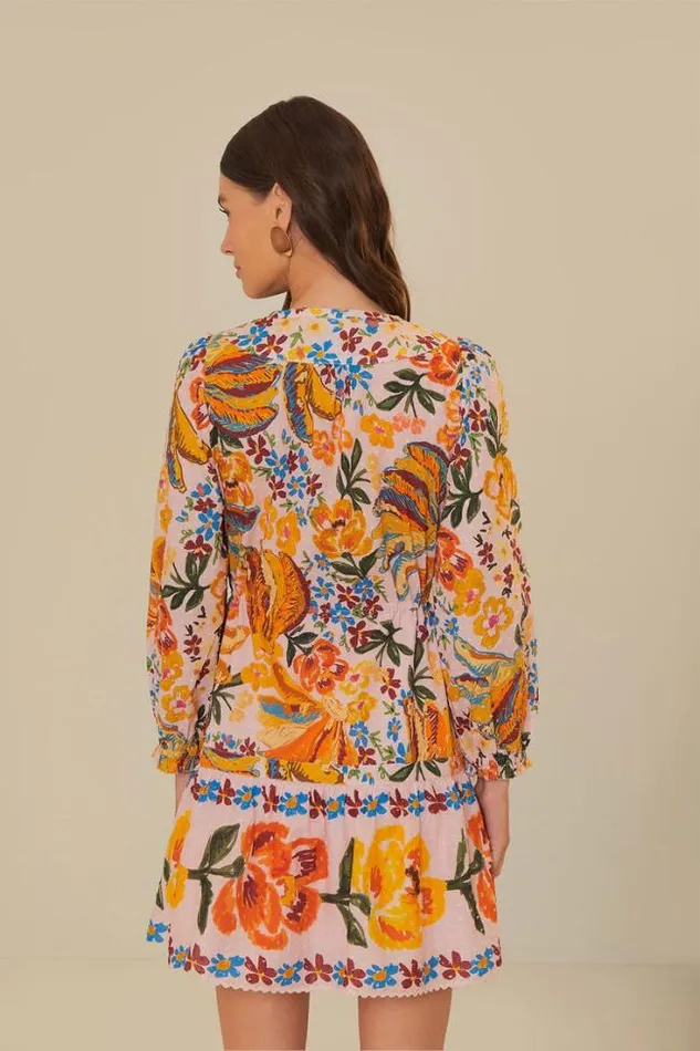 Pink Spring Bananas Mini Dress Women FARM Rio Mini Dresses