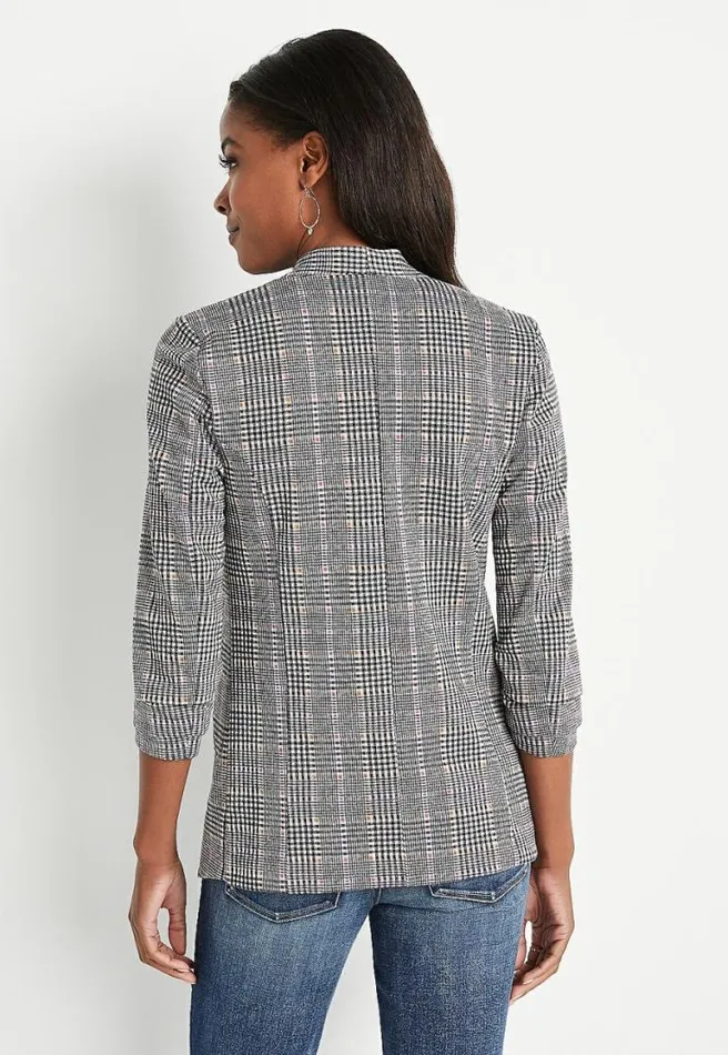 Plaid Open Front Blazer Women Maurices Tops