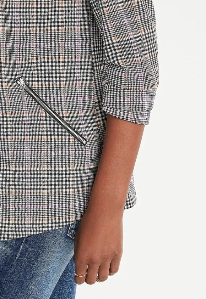 Plaid Open Front Blazer Women Maurices Tops
