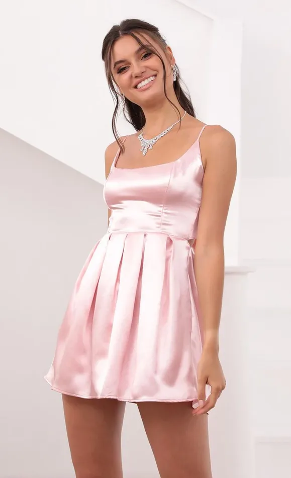 Pleated Dress Pink Women LUCY IN THE SKY Mini Dresses Pleated Dress Pink Women LUCY IN THE SKY Mini Dresses