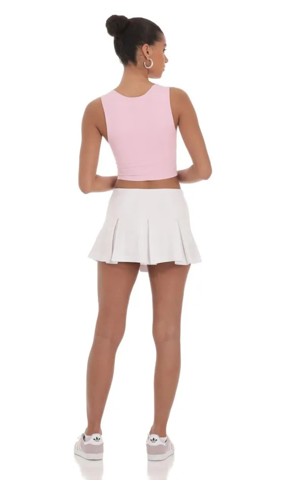 Pleated Skort White Women LUCY IN THE SKY Skirts Pleated Skort White Women LUCY IN THE SKY Skirts