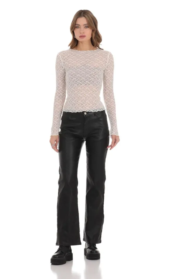 Pleather Jeans Black Women LUCY IN THE SKY Jeans