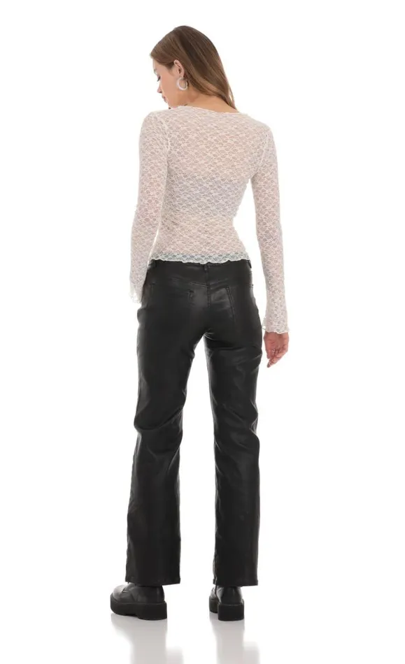 Pleather Jeans Black Women LUCY IN THE SKY Jeans Pleather Jeans Black Women LUCY IN THE SKY Jeans