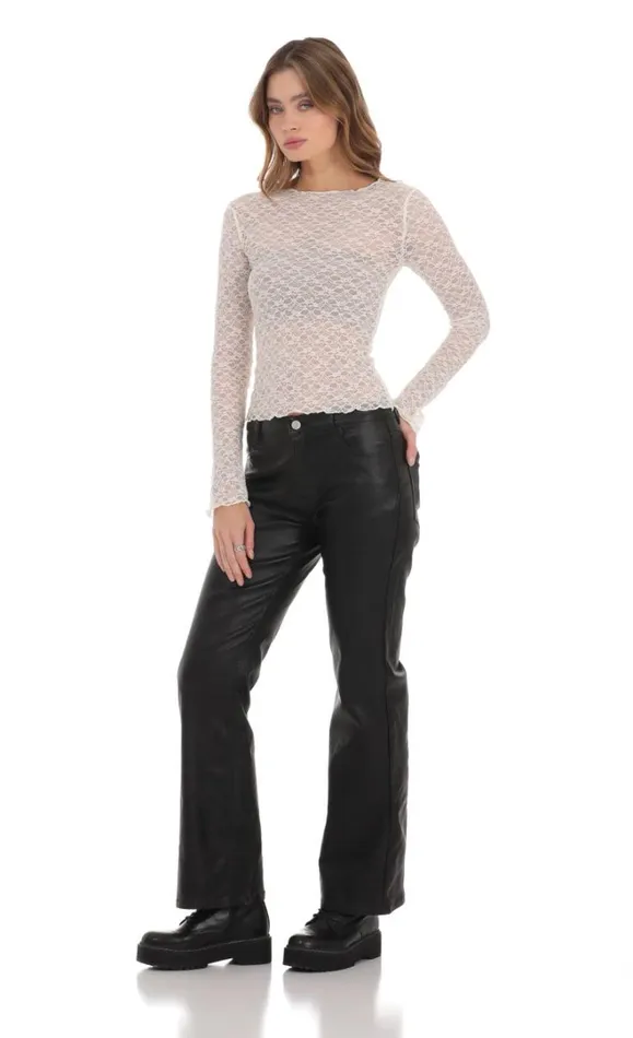 Pleather Jeans Black Women LUCY IN THE SKY Jeans Pleather Jeans Black Women LUCY IN THE SKY Jeans