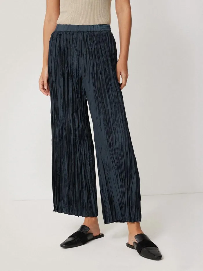 Plisse Trouser Navy Women Jigsaw Party