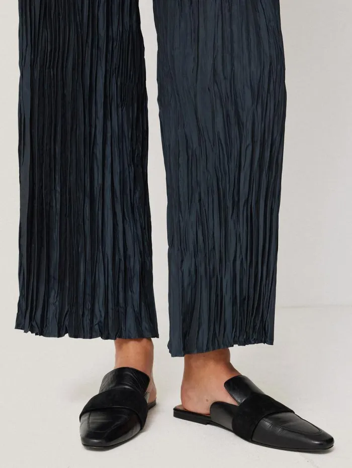 Plisse Trouser Navy Women Jigsaw Party