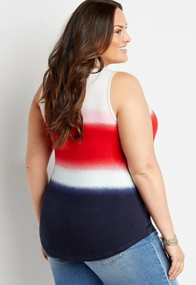 Plus Size 247 Color Striped V Neck Tank Top Women Maurices Plus Tops