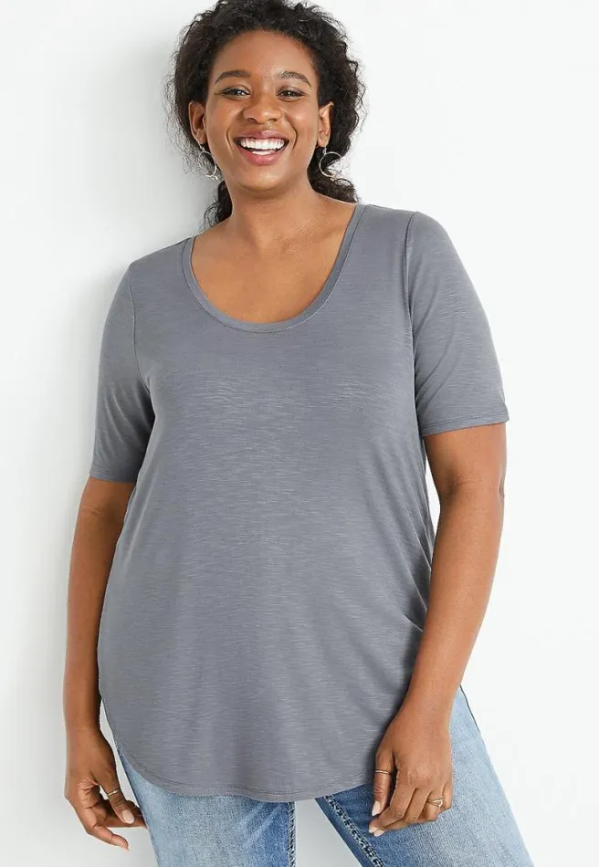 Plus Size 247 Flawless Gray Tunic Tee Women Maurices Plus Tops