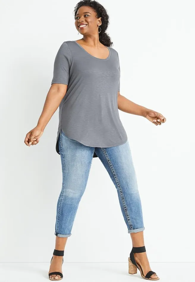 Plus Size 247 Flawless Gray Tunic Tee Women Maurices Plus Tops