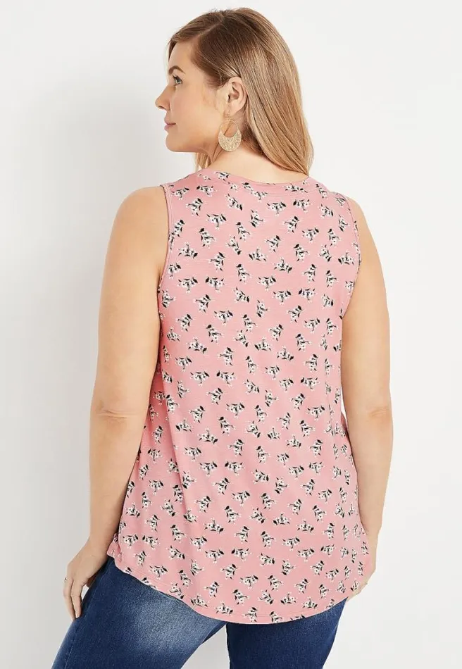 Plus Size 247 Pink Floral Tank Top Women Maurices Plus Tops
