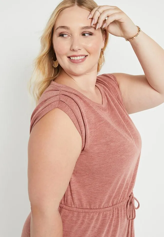 Plus Size 247 Pink Reversable Boyfriend Midi Dress Women Maurices Plus Dresses and Jumpsuits