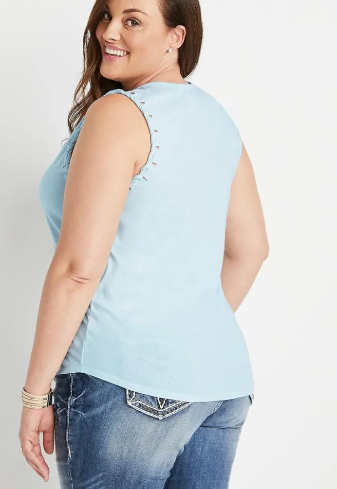 Plus Size Blue Americana Heart Graphic Tank Top Women Maurices Plus Tops