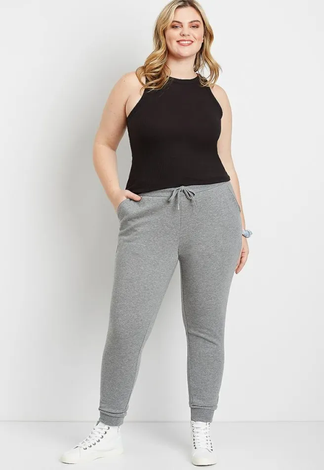Plus Size Heather Gray Jogger Pant Women Maurices Plus Bottoms