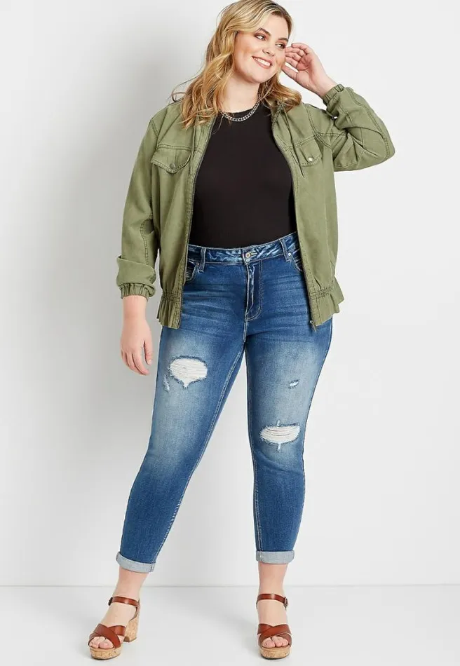 Plus Size Kancan High Rise Curvy Medium Destructed Rolled Hem Skinny Jean Women Maurices Plus Jeans Plus Size Kancan High Rise Curvy Medium Destructed Rolled Hem Skinny Jean Women Maurices Plus Jeans