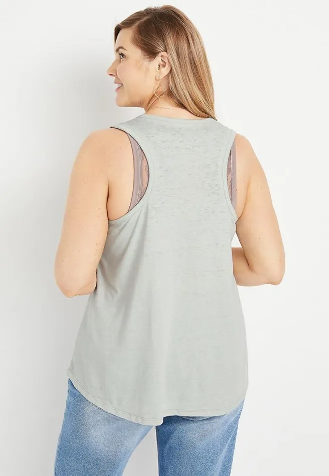 Plus Size Light Green Wander Free Graphic Tank Top Women Maurices Plus Tops