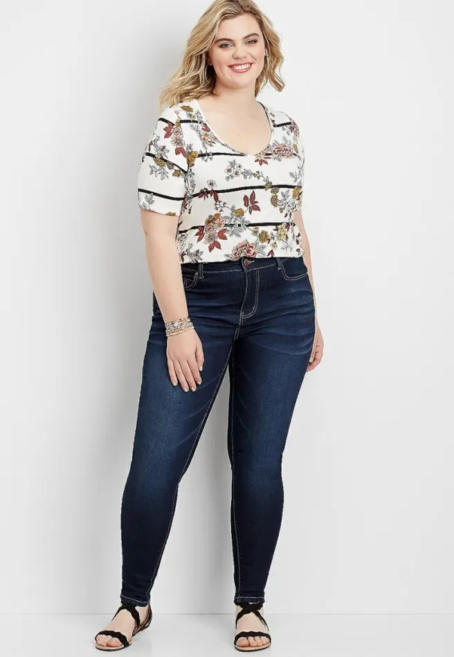 Plus Size M Jeans By Maurices Everflex Super Skinny High Rise Stretch Jean Women Maurices Plus Jeans