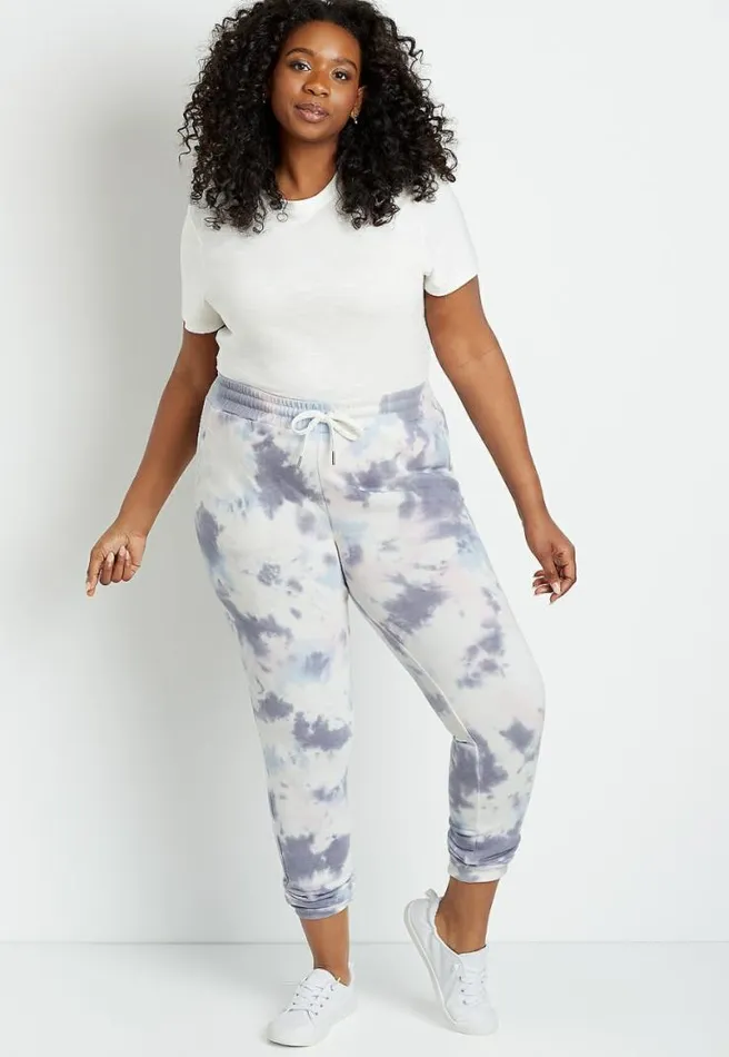 Plus Size Purple Tie Dye Jogger Pant Women Maurices Plus Bottoms