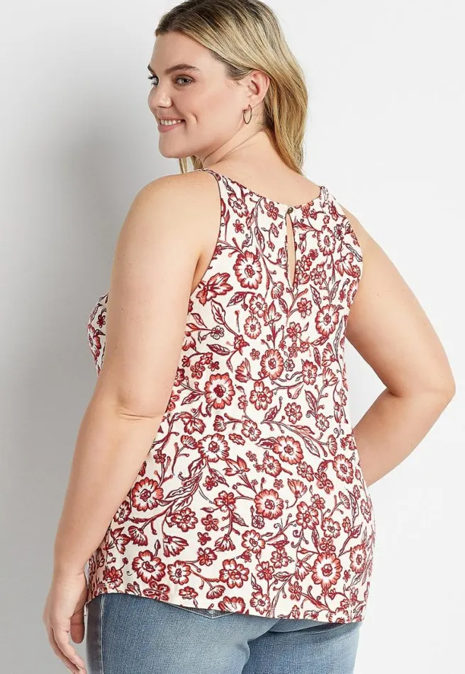 Plus Size White Floral Macrame Tank Top Women Maurices Plus Tops