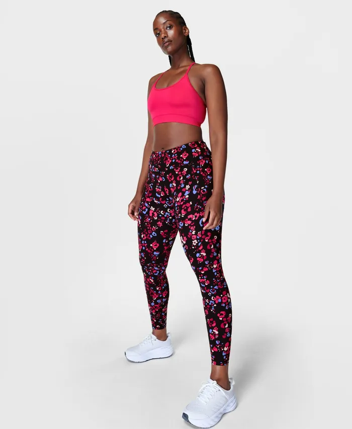 Pocketed Power Gym Leggings Pink Floral Animal Print 8211 Sweaty Betty Women