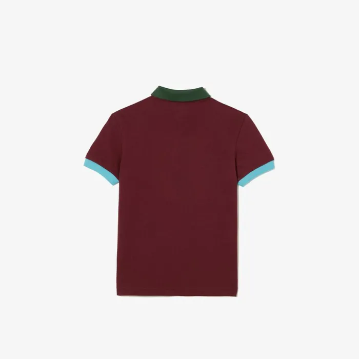 Polos Kids Lacoste Kids039 Colorblock Cotton Piqu Polo Bordeaux White N2i