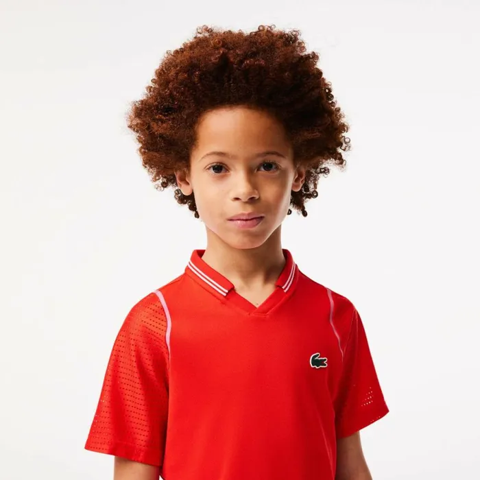 Polos Kids Lacoste Kids039 Lacoste Tennis X Daniil Medvedev UltraDry Polo Red S5h