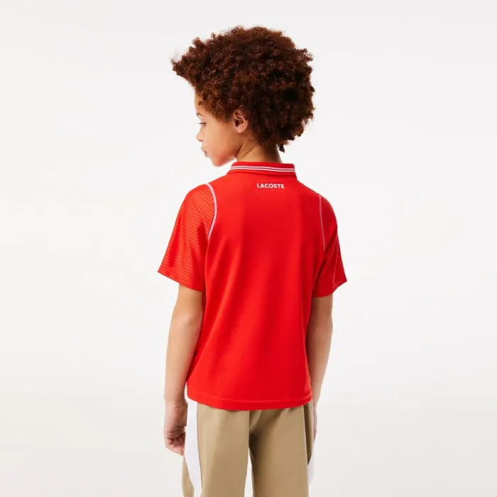 Polos Kids Lacoste Kids039 Lacoste Tennis X Daniil Medvedev UltraDry Polo Red S5h