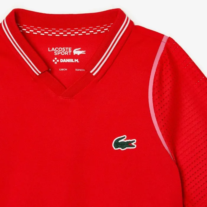 Polos Kids Lacoste Kids039 Lacoste Tennis X Daniil Medvedev UltraDry Polo Red S5h